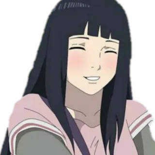 ☺️ Hinata Hyuga Naruto Anime, Kreskówka, Dziewczyna, Kobieta, Uśmiech, Hinata, Naruto telegram sticker