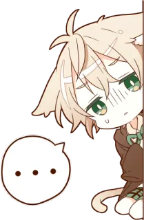 😥 ... Аниме, Кот, Милый, Облачко whatsapp sticker