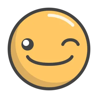 🤨 Emoji, Smiley, Visage, Clin d'œil, Dessin animé, Jaune telegram sticker