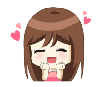 ☺️ Cartone animato, Chibi, Carino, Ragazza, Cuori, Amore, Kawaii telegram sticker