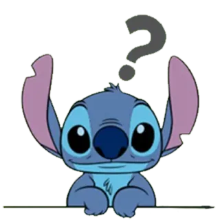 ❓ Stitch Cartoon, Frage, Süß, Figur telegram sticker