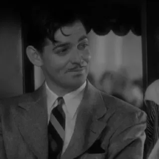 ➖ Clark Gable aktor, mężczyzna, portret, vintage, czarno biały telegram sticker