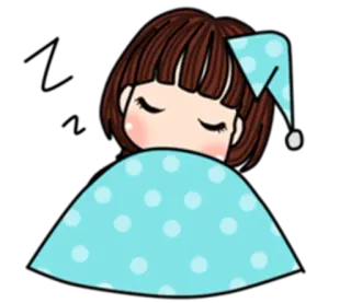 😴 sono, dormindo, desenho animado, fofo, menina, hora de dormir, noite, sonho telegram sticker