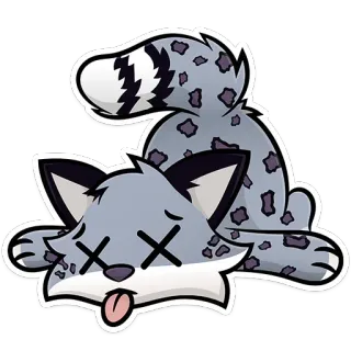 💀 dier, kat, dood, cartoon, sticker telegram sticker