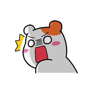 💬 hamster, chocado, bravo, fofo, emoticon, desenho animado telegram sticker