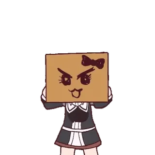 ๐ฅณ Kaguya Shinomiya Kaguya-sama: Love Is War kaguya shinomiya, anime girl, cardboard box, maid uniform, sticker, expression, cute, chibi whatsapp sticker