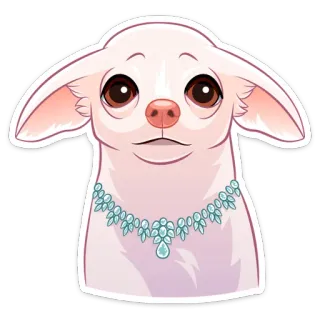 🥺 cachorro, chihuahua, animal, animal de estimação, fofo, colar, joias whatsapp sticker