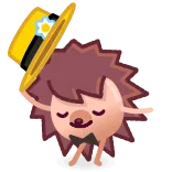 👋 卡通, 刺猬, 帽子, 跳舞 telegram sticker