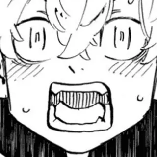 😳 Anime, Manga, Schockiert, Gesichtsausdruck, Cartoon telegram sticker