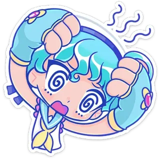 😵‍💫 Anime, Dibujos animados, Lindo, Chibi, Kawaii telegram sticker