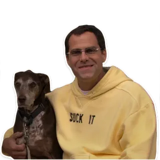 🐶 SUCK IT hombre, perro, sudadera con capucha, ofensivo telegram sticker