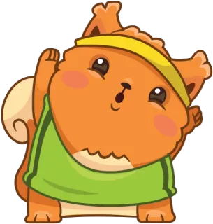 😶 กระรอก, การ์ตูน, น่ารัก, ฟิตเนส, ออกกำลังกาย telegram sticker
