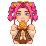 😘 kobieta, buziak, steampunk, różowe włosy telegram sticker