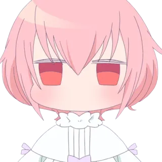 😶 Anime, Chibi, Różowe włosy, Słodkie, Kreskówka, Manga telegram sticker