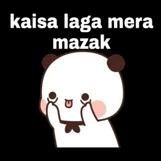 😝 kaisa laga mera mazak panda, lindo, divertido, broma, dibujos animados telegram sticker