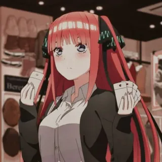 🦋 Nino Nakano The Quintessential Quintuplets Anime, Gadis, Karakter, Rambut merah, The Quintessential Quintuplets whatsapp sticker