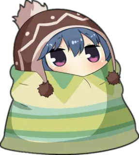😶 cute, anime, character, kawaii, cartoon, blanket telegram sticker