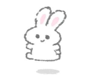 🐇 lapin, lapinou, mignon, animal, blanc, pâques telegram sticker