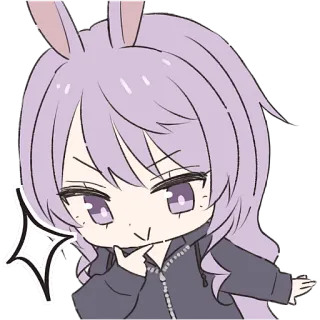 🤔 Аниме, Кролик, Милый, Девочка, Чиби, Мультфильм whatsapp sticker