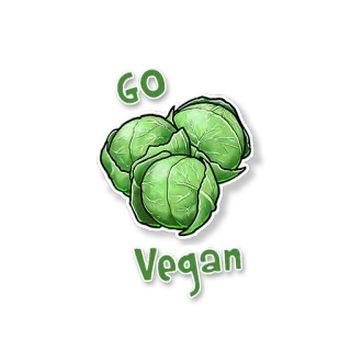 ☘ GO Vegan vegan, kubis, sehat, vegetarian, berbasis tumbuhan, makanan telegram sticker