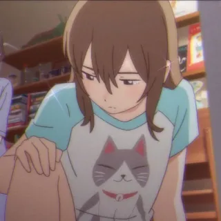 🎭 Anime, Garota, Gato, Camiseta telegram sticker