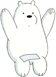 🙌 Ice Bear We Bare Bears desenho animado, urso, branco, urso polar, We Bare Bears telegram sticker