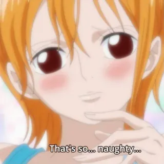 😏 Nami One Piece That's so... naughty... 动漫, 调皮, 海贼王, 漫画, 卡通 telegram sticker