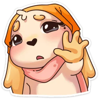 ⛔️ Мультик, Персонаж, Грустный, Милый, Жест рукой whatsapp sticker