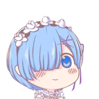 😌 Rem Re:Zero Anime, süß, Chibi, Rem, Re:Zero telegram sticker
