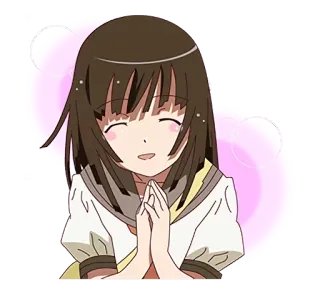 ☺️ 애니메이션, 여자, 귀여운, 미소, 일러스트, 캐릭터 telegram sticker
