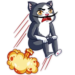 😡 Katze, Furz, Humor, Cartoon, Tier, lustig telegram sticker