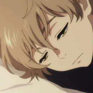 🥥 Anime, Retrato, Triste, Durmiendo, Cansado, Personaje telegram sticker