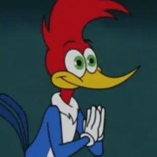 😋 Woody Woodpecker Woody Woodpecker, kreskówka, ptak, klasyka, animacja, humor whatsapp sticker