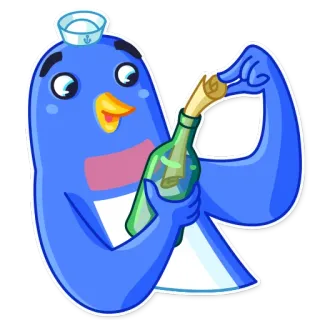 😯 企鹅, 漂流瓶, 水手, 海, 海洋, 动物 telegram sticker