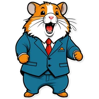 😠 criceto, completo, cartone animato, animale, ufficio, affari telegram sticker