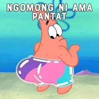 🌟 Patrick Star Spongebob Squarepants NGOMONG NI AMA
PANTAT Cartone animato, Meme, Patrick Stella, Spongebob, Divertente, Sedere, Offensivo telegram sticker