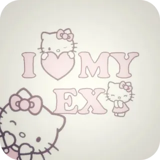 🐱 Hello Kitty Sanrio I LOVE MY EX telegram sticker