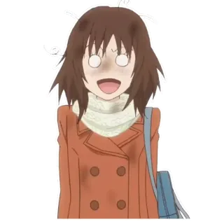 😟 anime, cartoon, girl, exhausted, funny, sticker whatsapp sticker