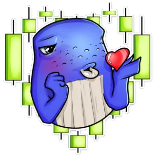 ❤️ Ballena, Amor, Lindo, Animal, Corazón, Afecto, Dibujos animados whatsapp sticker