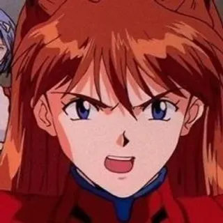 🌟 Asuka Langley Soryu Neon Genesis Evangelion Anime, Asuka, Evangelion, wütend, Rothaarige, Mädchen telegram sticker