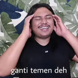 😭 ganti temen deh hombre, pensando, frustrado, meme, retrato whatsapp sticker
