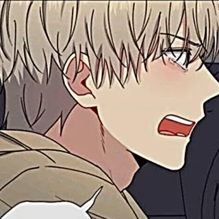 🧸 аниме, манга, грустный, плачущий, эмоциональный, мужской telegram sticker