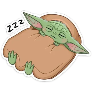 😴 Grogu The Mandalorian zzz Baby Yoda, Grogu, dormire, Star Wars telegram sticker
