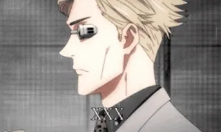 🪐 XXX Anime, Postać, Okulary, Dorosły, Garnitur, Krawat telegram sticker