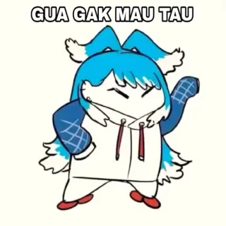 😡 GUA GAK MAU TAU Anime, Kreskówka, Postać, Słodkie, Meme telegram sticker