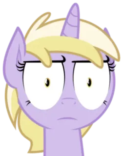 😒 pony, unicorn, cartoon, purple, animal, cute, Derpy Hooves telegram sticker