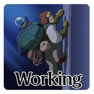 💪 Working 등반, 만화, 모험, 작업 telegram sticker