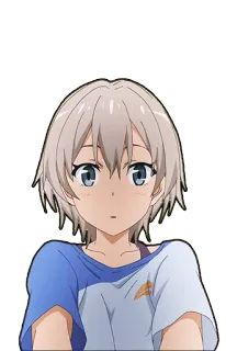 😳 Аниме, Девушка, Короткие волосы, Персонаж, Женщина telegram sticker