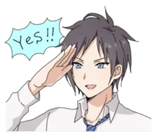 👍 Yes!! Anime, Manga, Vâng, Lời chào, Chào telegram sticker