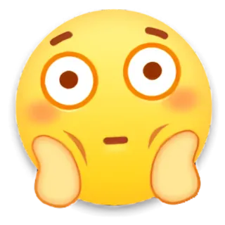 😐 Emoji, Zszokowany, Zaskoczony, Żółty, Słodki, Twarz, Wyraz telegram sticker